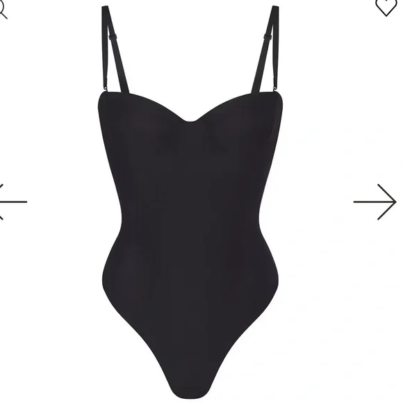 SKIMS Body Underwire Thong Bodysuit Black Size XL - Picture 2 of 11